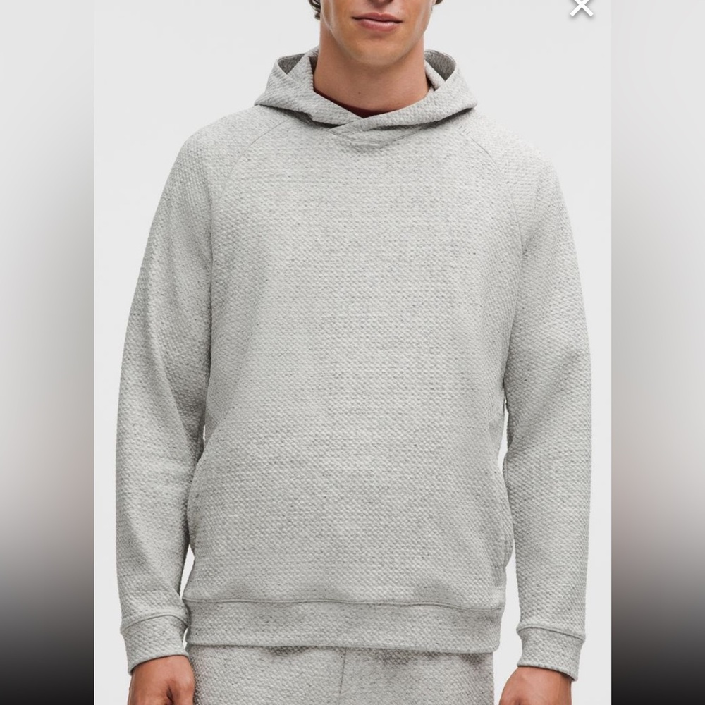 Lululemon Men’s Textured Double-Knit Cotton Grey Hoodie